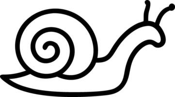 A snail is drawn in black and white vector
