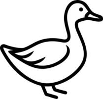 A black and white drawing of a duck vector
