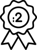 A black and white drawing of a two - point award vector