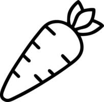 A carrot is shown in a line drawing vector