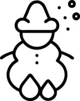 Snowman icon with a hat and a hat vector