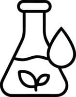 A black and white drawing of a flask with a plant in it vector