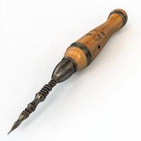 Wooden and Metal Handcrafted Spiral Pointing Tool photo