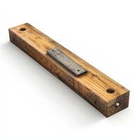 Rustic Wooden Leveling Tool With Metal Gauge photo