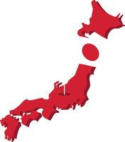 Japan maps and flag illustration vector