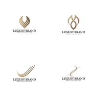 Abstract monogram luxury logo design art template set vector