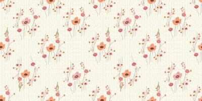 A Cute Seamless Flower Pattern with an Elegant Aesthetic with Vertical Line Background vector