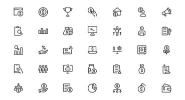 Personal Finance Designs with Essential Icon Pack Collection for Budgeting and Saving. Perfect for Financial Apps, Websites, and Mobile Solutions. vector