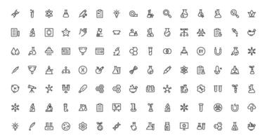 Set of Laboratory and Test Icons. Perfect for Scientific, Medical, and Research-Based Projects to Enhance Your Designs. outline styles vector