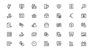 Finance Designs with Essential Icons Budgeting and Saving. Perfect for Financial Apps, Websites, and Mobile Solutions. vector