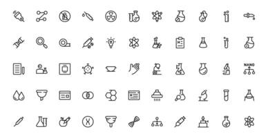 Set of Laboratory and Test Icons Package. Perfect for Scientific, Medical, and Research-Based Projects to Enhance Your Designs. vector