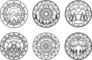 Elegant Mandala Outlines for Relaxing Expression vector