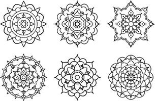 Mandala Pattern Collection for Relaxed Coloring vector