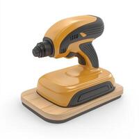 Cordless Drill on Wooden Base Modern Design Tool photo