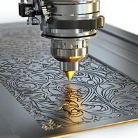 Precision Machine Engraving Intricate Metal Design photo