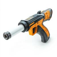 Futuristic handheld device with a long barrel photo