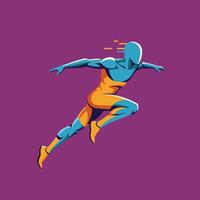 Person Running Abstract Illustration on Plain Background vector
