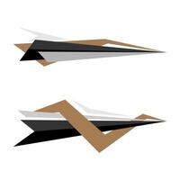 Dynamic black brown gray fast arrow design decal on isolated background for speed racing concept vector