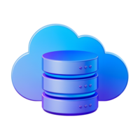 Cloud Database Cloud Data storage Cloud computing Cloud service Icon 3d Render glossy gradient color App icon png