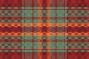 A plaid pattern in red, green and orange vector