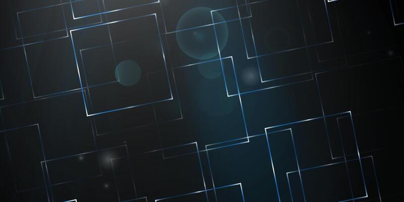 Abstract blue squares on black background