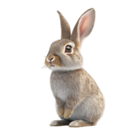 Elegant White Rabbit with a Decorative Golden Bow on Transparent Background png
