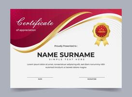 Certificate template set. Collection of modern and luxury diplomas with badge vector