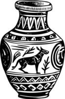 Ancient egyptian vase vector