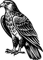 An eagle is standing on its hind legs and has its wings spread vector