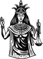 The goddess of justice holding a scale vector