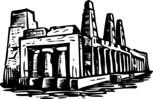 An illustration of a building with pillars vector