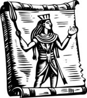 An egyptian woman holding a scroll vector