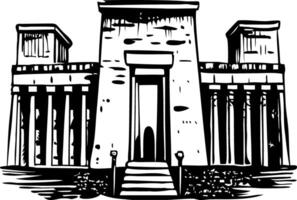 An illustration of a building with columns vector