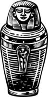 An egyptian mummy in a wooden box vector