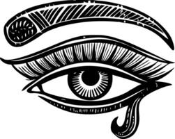 An egyptian eye with a tear in it vector