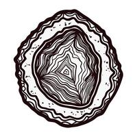 Intricate black and white geode with concentric layers vector