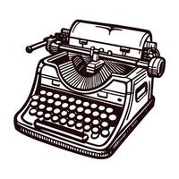 Vintage manual typewriter with detailed keys and rollers vector