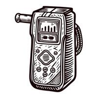 Vintage handheld device with retro controls and display vector