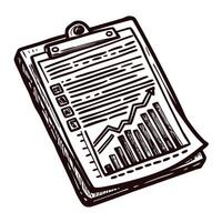 Financial report with rising graph on clipboard vector