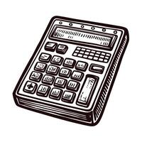 Vintage of a classic calculator with detailed buttons and display vector