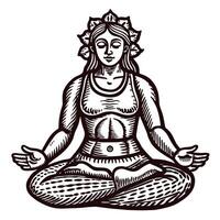 art of a person in lotus pose symbolizing meditation and harmony vector