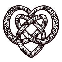 Intricate celtic knot heart design with interwoven loops and patterns vector