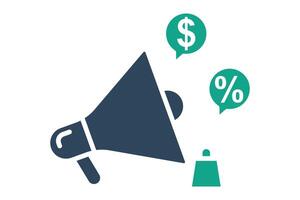 Promotion icon. solid icon style. icon related to digital marketing. business elements illustration vector