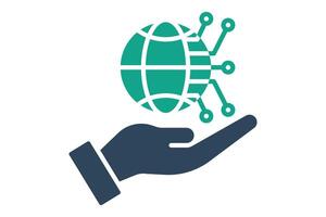 Digital asset icon. solid icon style. icon related to digital marketing. business elements illustration vector