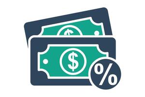 Commission icon. solid icon style. icon related to digital marketing. business elements illustration vector