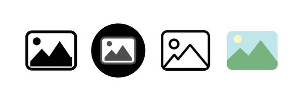 Set of image gallery icon. collection digital photo album design. Picture edit, delete icons in different style. vector
