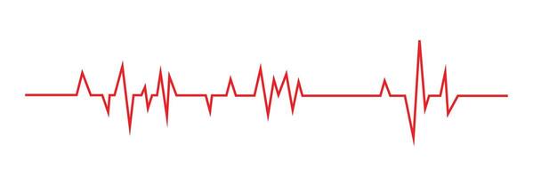 red ecg Line Heartbeats icon. vector