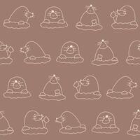 Outline Mole Seamless Pattern Background for Print Fabric Surface Fashion Wrapping vector