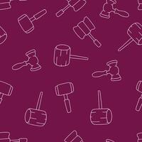Outline Hammer Seamless Pattern Background for Surface Print Fabric Fashion Wrapping vector