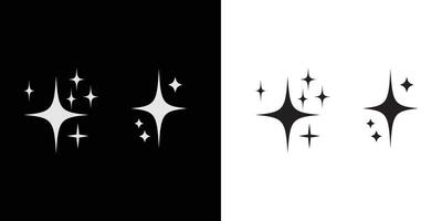 black and white sparkles Line Icon Set for UI Designs. Magic Stars Icon. Clean Shiny Shiny Stars Sign for UI Designs. Twinkle Star. vector